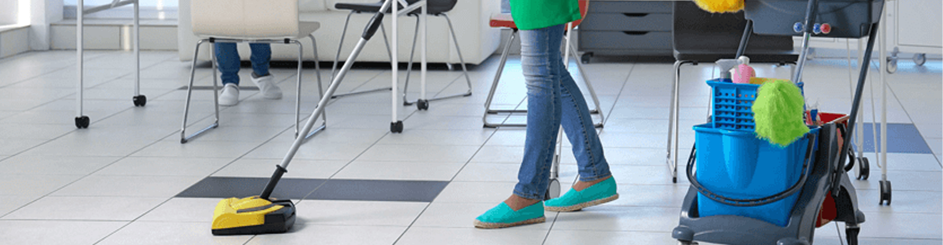 Professional commercial cleaning team
